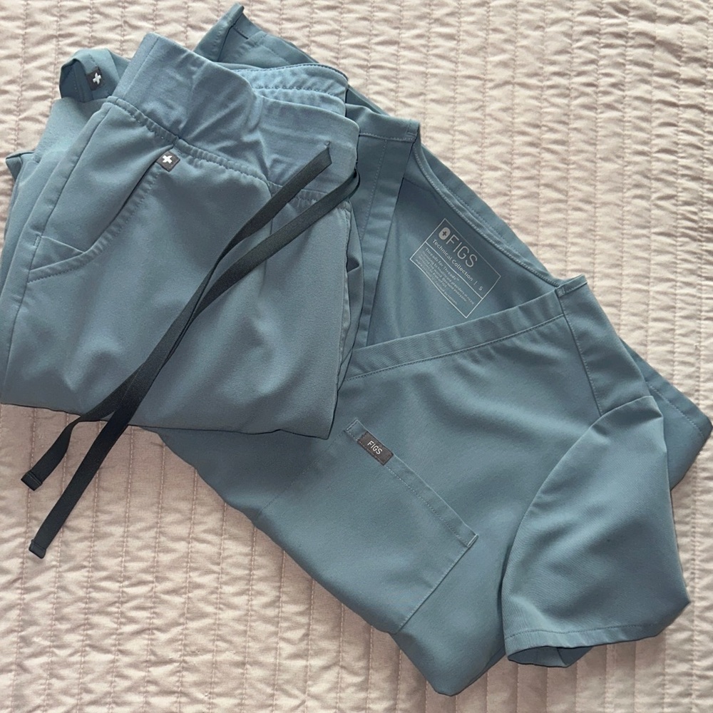 Figs Scrub Set- Dusty Blue